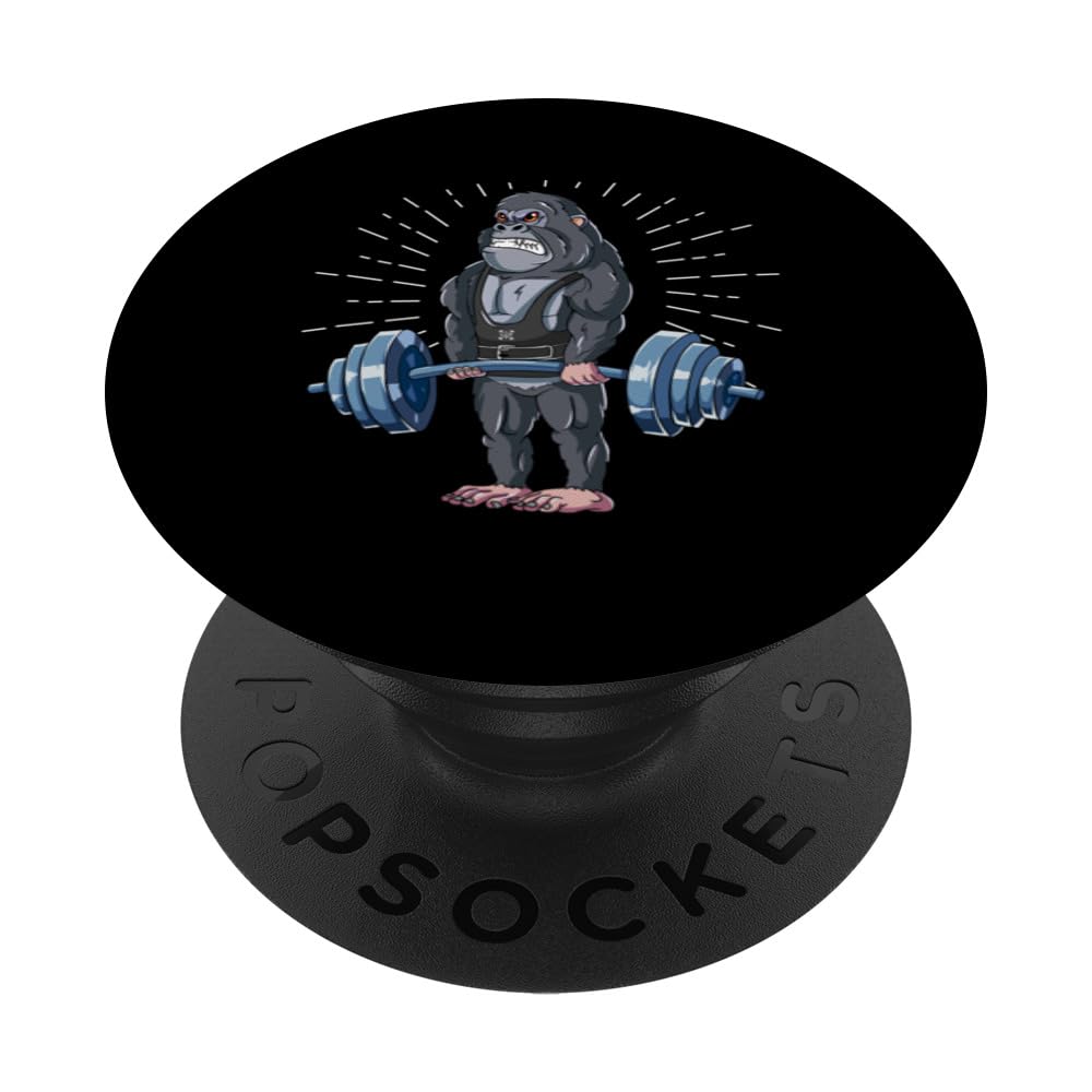 Gorilla Deadlift Fitness Gym Weightlifting PopSockets Swappable PopGrip