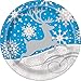 Winter Snow Dinner Plates, Napkins, and Plastic Cups, 12 oz - 40 each (120 Total) - Blue, Silver and White with Snowflakes and Reindeer - Perfect Disposable Party Supplies for Christmas or December Holiday Party
