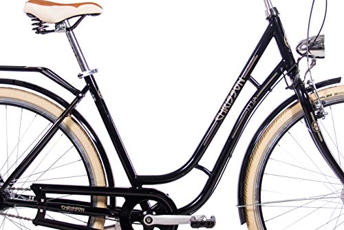 CHRISSON 28 Zoll Retro Citybike Damen - N Lady 7G schwarz - Damen-City-Fahrrad mit Shimano Nexus 7 Gang Nabenschaltung… – Bild 5