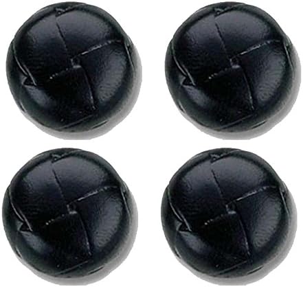 Very Large, Black, Genuine Leather Buttons- Set of 4