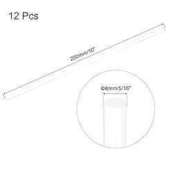 MECCANIXITY 12pcs Acrylic Round Rods 5/16" x