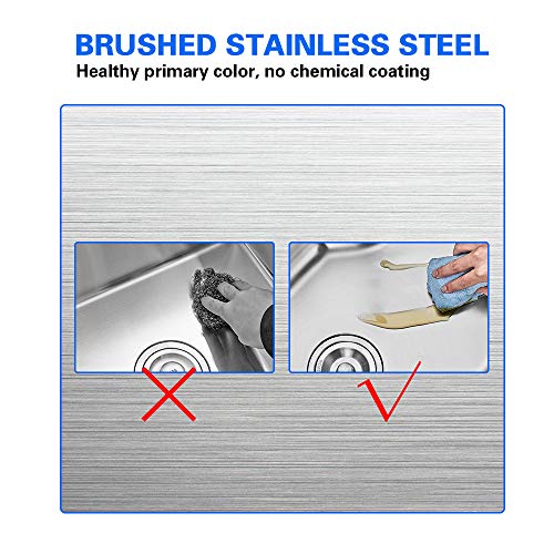 FChome Stainless Steel Undermount Single Bowl,22-inch x 18-inch x 8.66-inch Deep 11 Gauge Stainless Steel Kitchen/Bar Sink Drop-In Bar or Utility Sink,Brushed stainless steel