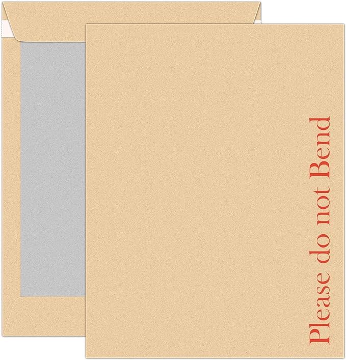SmithPackaging 20 324mm x 229mm A4 C4 Manilla Hard Board Backed Envelopes Do Not Bend Envelope Pack of 20