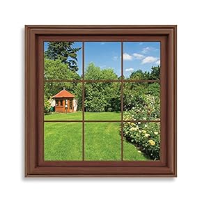 Framed Canvas Home Artwork Decoration View from The Window Canvas Wall Art for Living Room, Bedroom - 16x16 inches
