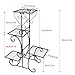 Moutik Home Metal Plant Stand:Flower Holder Pots Garden Yard Decor Display Stand with 4 Tiers Living Room Shelf Organizer for Outdoor Indoor Planter Rack Corner Black