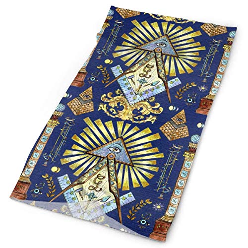 Hallome Face Mask Neck Gaiter Sun Shade Shield Bandanas Headwear Wide Headbands Scarf Head Wrap Mason And Mystic Symbols Men Women