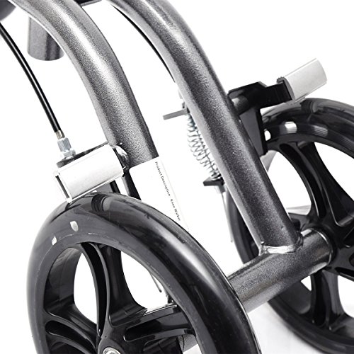 Clevr Foldable Knee Walker Scooter for Foot Injuries or Surgery, Adjustable with Dual Brake System & Basket, Medical Steerable Crutch Alternative, Silver - Thumbnail 7