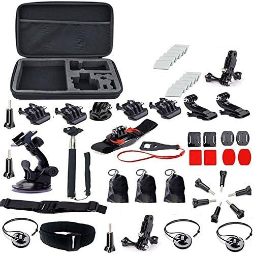 Kebo 37in1 Large Shockproof Carrying Bag Floating Grip Bike Handlebar Accessories Kit for Gopro Hero 1 2 3 3+ 4 SJCAM Sj4000 Sj5000 Sj6000 Wifi 1080p Sports Helmet Action DVR Waterproof Camera