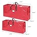 Christmas Tree Storage Bags - Set of 2 Woven Totes for up to 16-Foot Artificial Trees - Protects Holiday Decorations from Damage by Elf Stor (Red)