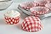 Fox Run Gingham Disposable Bake Cups, 3.25 x 3.25 x 1.25 inches, Red