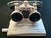 Ocean-Aquarius Silver Surgical Binocular Loupes 3.5x 420mm Working Distance Optical Glass with LED Head Light Lamp+Aluminum Box Silver