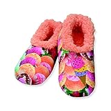 Snoozies Leopard Print Fleece Lined Womens Footies
