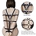 Leather Bandage Strip Black Fetish Overcoat Cupless Open Cup Adjustable Underwear (1110)