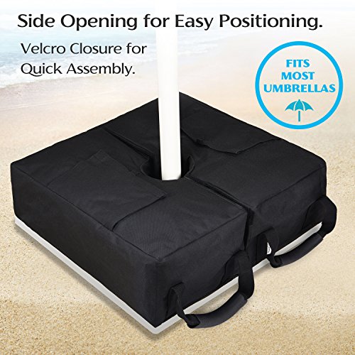 MaidMAX Umbrella Base Weight Bags, Detachable Umbrella Sand Bag, Fits Patio Beach Offset Cantilever & Standard Outdoor Umbrellas/Flagpoles, Square