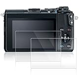 AFUNTA Screen Protectors Compatible Canon EOS M6, 2 Pack Anti-Scratch Tempered Glass Protective Films for DSLR Digital Camera