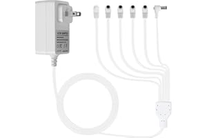 YUBUNT AC/DC 4.5V Power Adapter Compatible with Lemax Lighted Accessory 74707 74295 84428 94565 94566 94527 94563 94564 64517 44241 Fits for Christmas Micro Lighting Building Decoration (with 6 Output)