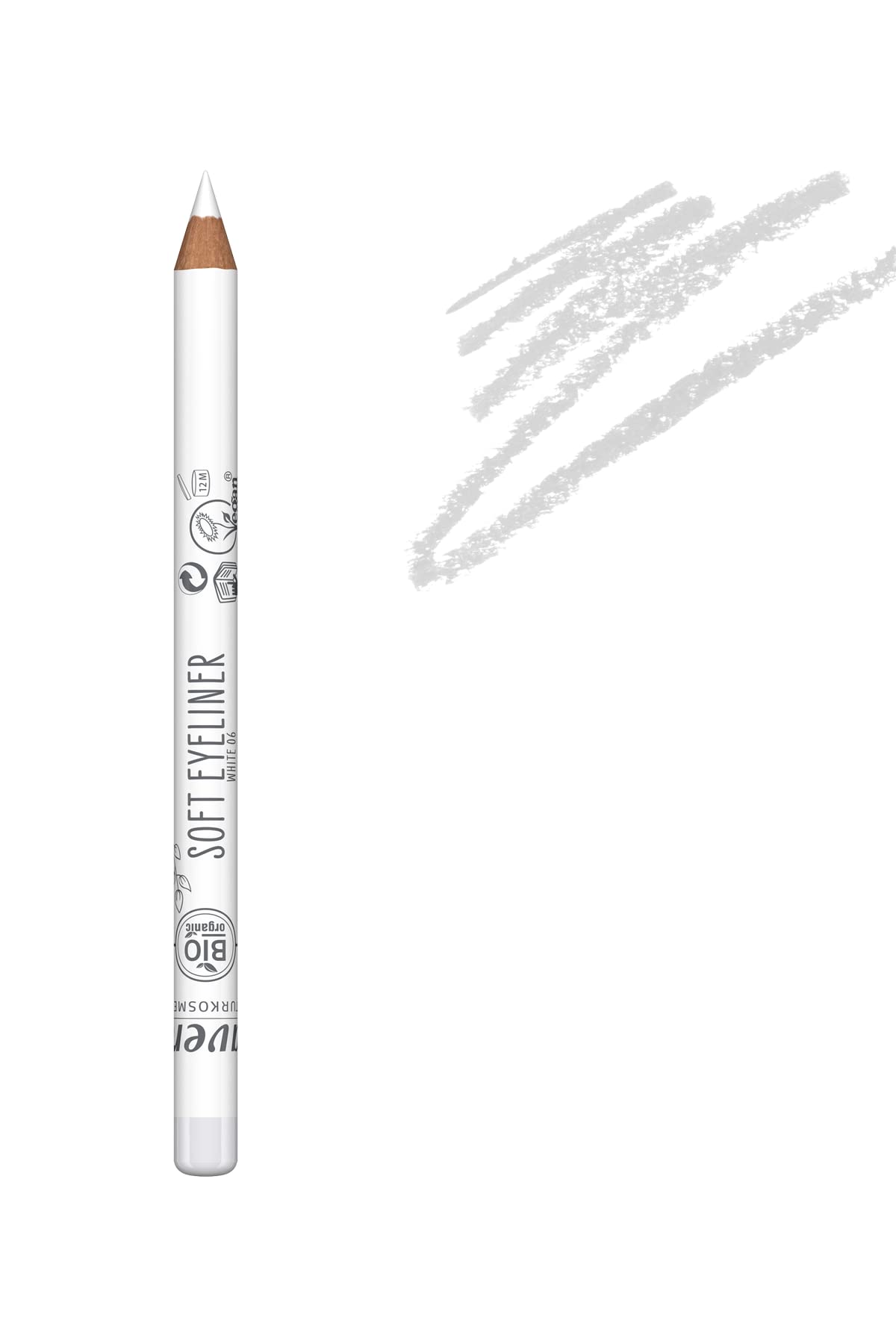 Lavera Soft Eyeliner - White 06 - Natural Cosmetics - Comfortable Application - Free from Silicones & Mineral Oil - Vegan - Organic Jojoba & Sunflower Oil - 1.14g