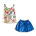 LittleSpring Little Girls' Shorts Set Animal Printing Flower