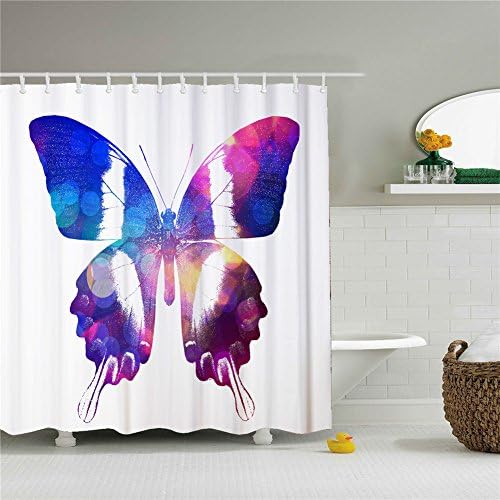 Butterfly Cloth Shower Curtain For Bathroom Decoration 66x72 Inch