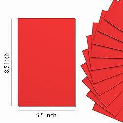 Do²ping Red Foam Sheets Crafts, 8.5x5.5 Inch Eva
