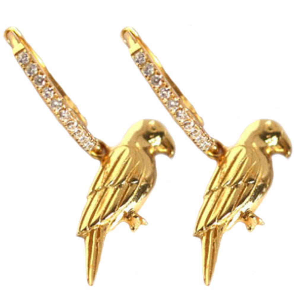 Helen de Lete S925 Sterling Silver Little Parrot Earrings (Golden)