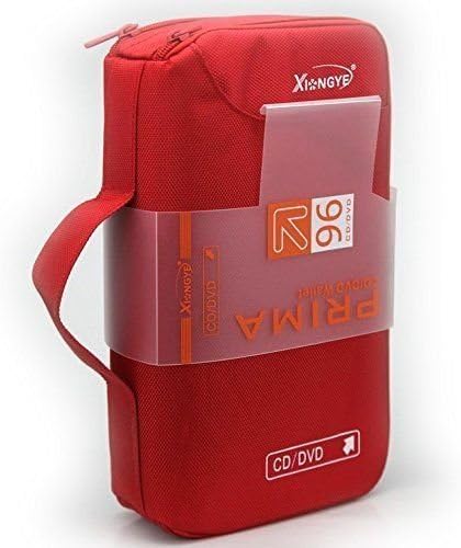 96 Disc CD VCD DVD Blu-Ray Storage Bag Wallet Holder Case Box (red)