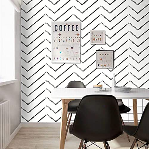 practicalWs Peel and Stick Black and White Wallpaper 17.7in × 396.7in