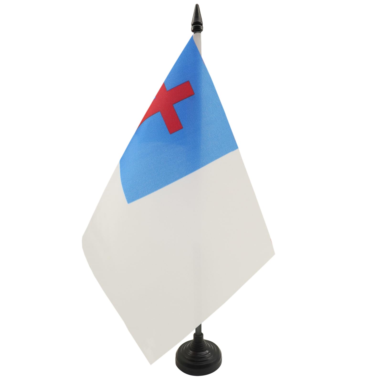 AZ FLAG Christian Religion Table Flag 5'' x 8'' - Christianity Office Decoration 100% Polyester 21 x 14 cm - Mini Desk Flag with Pole and Black Plastic Base