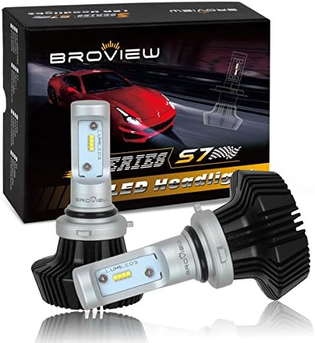BROVIEW S7 Series 9006 9006XS 9012 Low Beam / Fog LED Headlight Conversion 8000 lumens Xenon White -2PCS