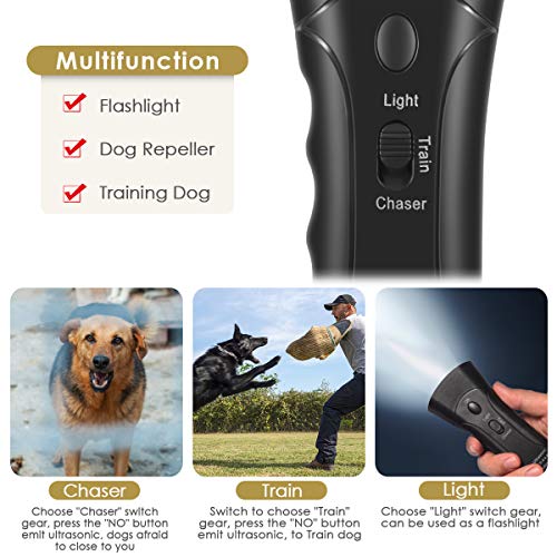 Zomma Handheld Dog Repellent, Ultrasonic Infrared Dog Deterrent, Bark Stopper + Good Behavior Dog Training