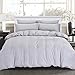 PURE ERA Solid Cotton Ultra Soft Heather Jersey Knit Home Bedding 3 Pieces Duvet Cover Set,1 Comforter Cover and 2 Pillow Shams Incanus King Size