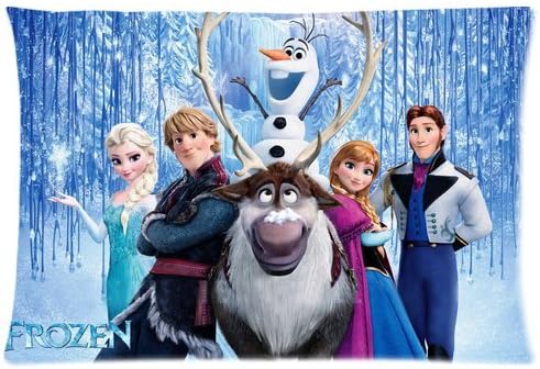 Frozen Disney Movie 3D Cartoon Frozen Anna And Elsa Custom Silk Pillowcase Pillow Cases Covers Home Bedding Pillow Case Standard Size 20"x30" Two Side-06