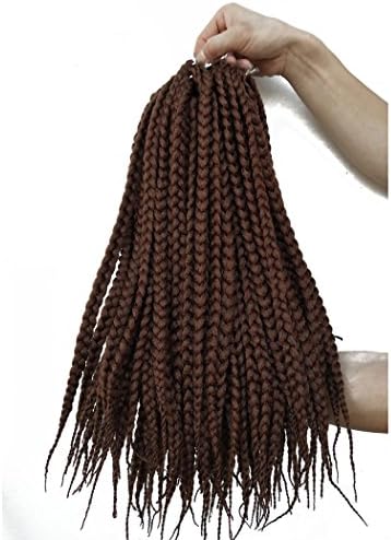 18 inch Medium Box Braids 6packs #30 color synthetic hair extension kanekalon braiding hair crochet braid hair