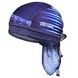 Vbiger Sweat Wicking Beanie Skull Cap Quick Dry Adjustable Cycling Hat Wrap Doo Rag for Men Women (Wings Pattern)