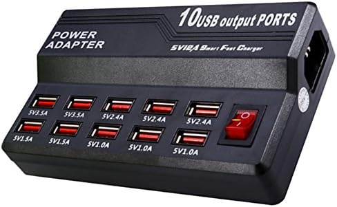 USB Desktop Wall Charger 10 Ports AC Power Adapter Multi Port for USB-Powered Devices Universal