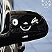 2 X Yonger Cute Smile Face 3D Decal Sticker for Auto Car Side Mirror L+R Rearview White