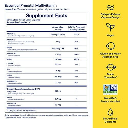 Ritual Prenatal Vitamins Folate & Choline for Neural Tube Support