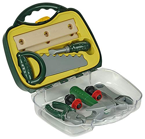 Theo Klein 8465 Bosch Werkzeugkoffer, mittel I Umfangreiches Werkbank-Zubehör wie Hammer, Säge, Zange u.v.m. im robusten Koffer I Maße: 27 cm x 9,5 cm x 23 cm I Spielzeug für Kinder ab 3 Jahren – Bild 2