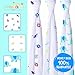 Premium Muslin Baby Swaddle Blanket for Deeper & Better Sleep. 3 Pack Cotton Baby Blankets Blue for Nursing, Receiving & Swaddling. Calms Cranky Newborn Boys. Baby Shower Gift for New Moms.