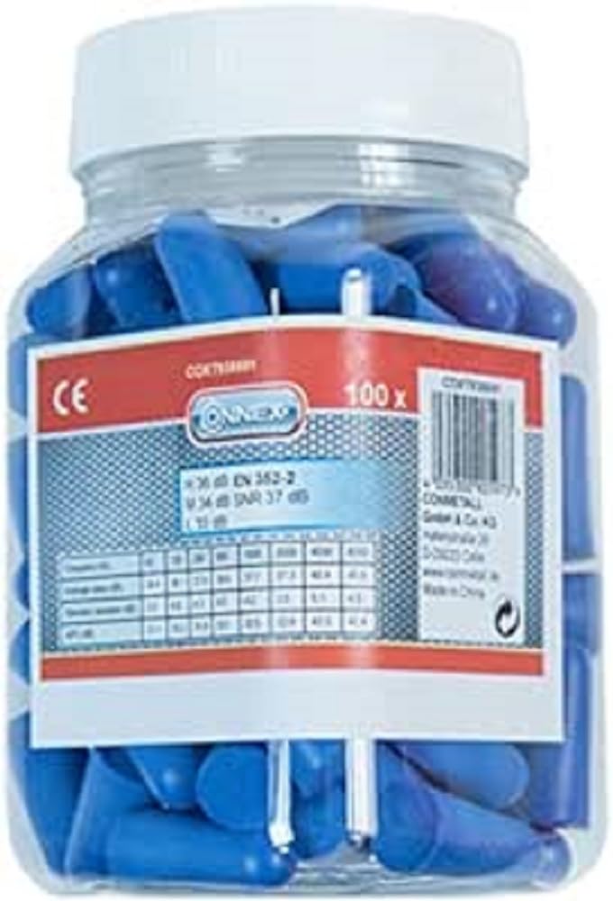 Connex COXT938691 Earplugs, Blue, 37 dB, Set of 100 Piece