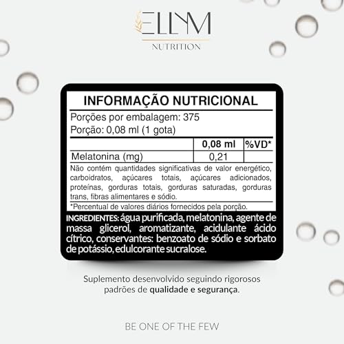 Melatonina em Gotas Sublingual 90ml Maracujá ELLYM NUTRITION Rápida Absorção Efeito Imediato 0,21mg Melatonin por Gota