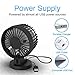 Quiet Desk Fan, Moucit 4-Inch USB Small Table Fan with Twin Turbo, 2 Speeds and Pivoting Head Personal Electric Fan for Office, Home
