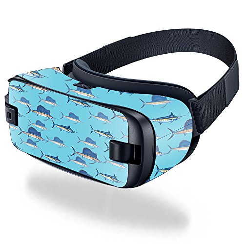 MightySkins Skin Compatible with Samsung Gear VR (2016) – Billfish Stripes | Pr…