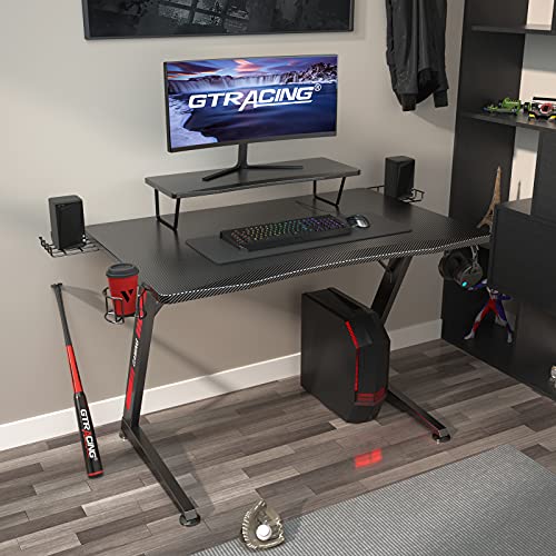 GTRACING Gaming Desk,Gaming Table with Monitor Stand,Professional Z
