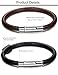 FIBO STEEL 2Pcs 6MM Leather Bracelet for Men Womens Rope Cuff Bracelet Stainless Steel Clasp 7.5-8.5 Inches