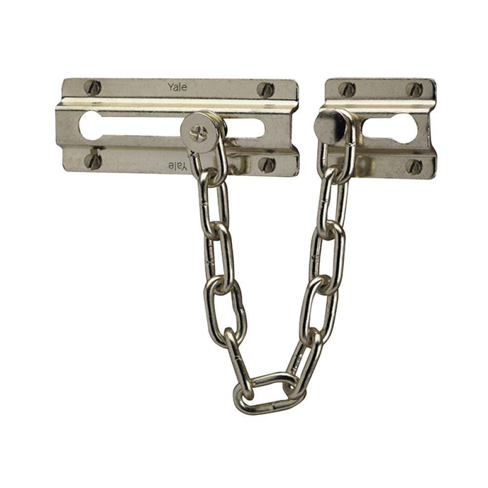 Yale P-1037-CH Door Chain, 6inch/15cm chain length, Polished Chrome Finish, Standard Security, Visi Packed, suitable for Wooden doors