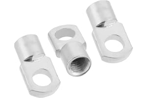 Heyiarbeit 3Pcs Gas Spring End Fitting M8 Female Thread 8mm Hole Dia A3 Steel Zinc Plated Silver Tone