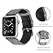 Secbolt Woven Band Compatible with Apple Watch Band 42mm 44mm iWatch Series 5 4 3 2 1, Canvas Fabric Strap with Genuine Leather Women Men(Gray, 42/44mm)