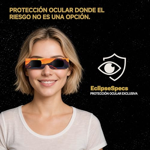 Paquete de 3/5/10/25 Gafas Eclipse Solar Homologadas ISO 12312-2 & Certificación CE - Seguras para la observación directa - Gafas para ver eclipses solares - AAS Lista - Eclipse total 2026