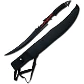BladesUSA HK-1482 Red Flame Samurai Fantasy Sword, Black/Silver, 26-Inch Length
